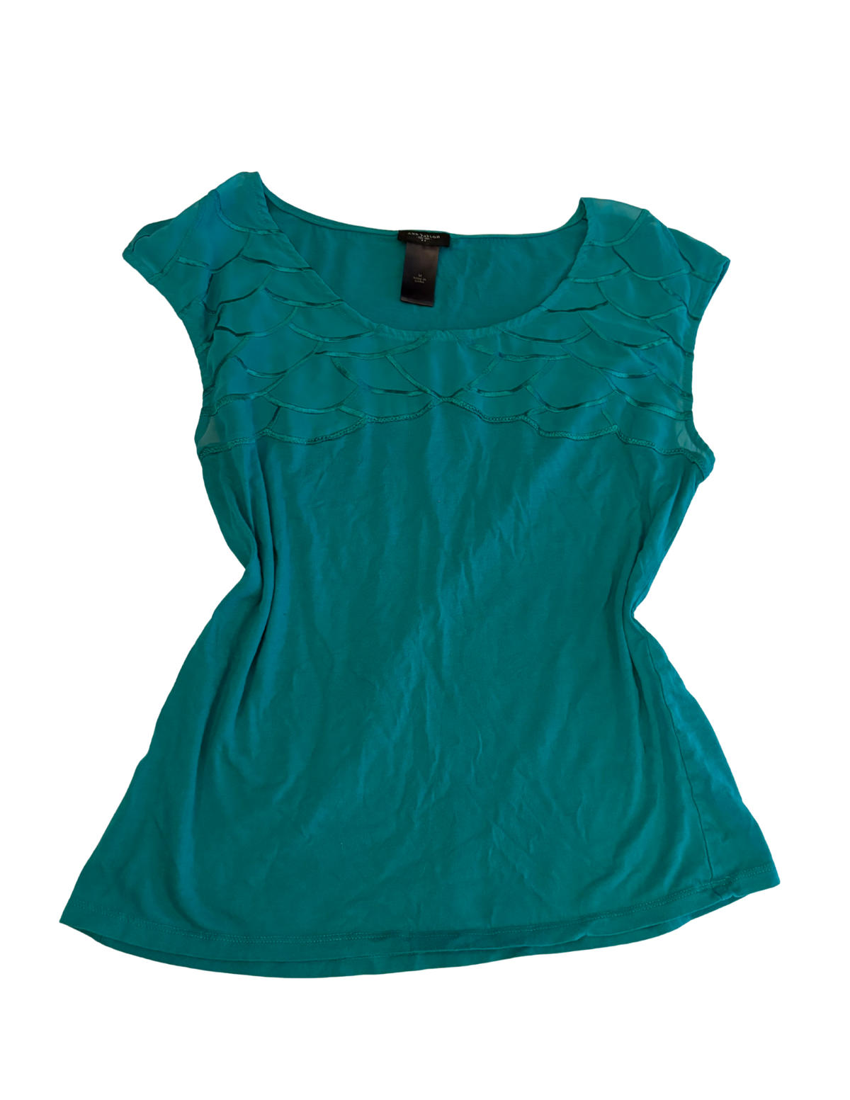 TEAL BOATNECK TOP