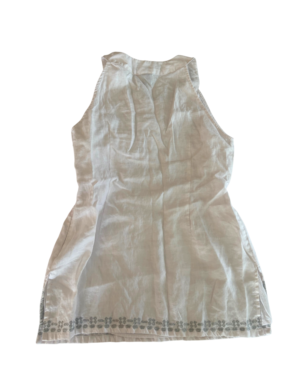 LINEN EMBROIDERED DRESS TOP