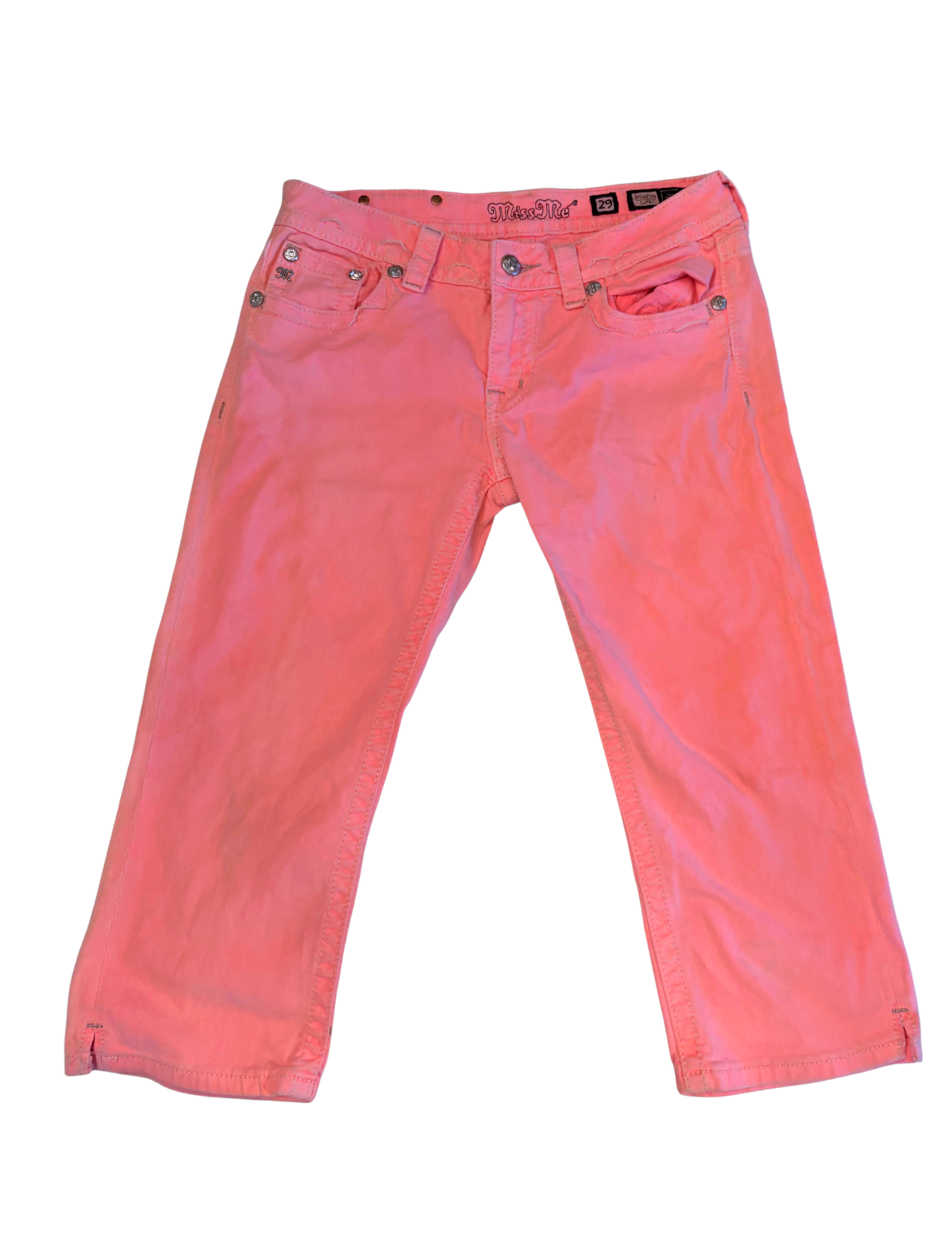 Y2K PINK DENIM CAPRIS