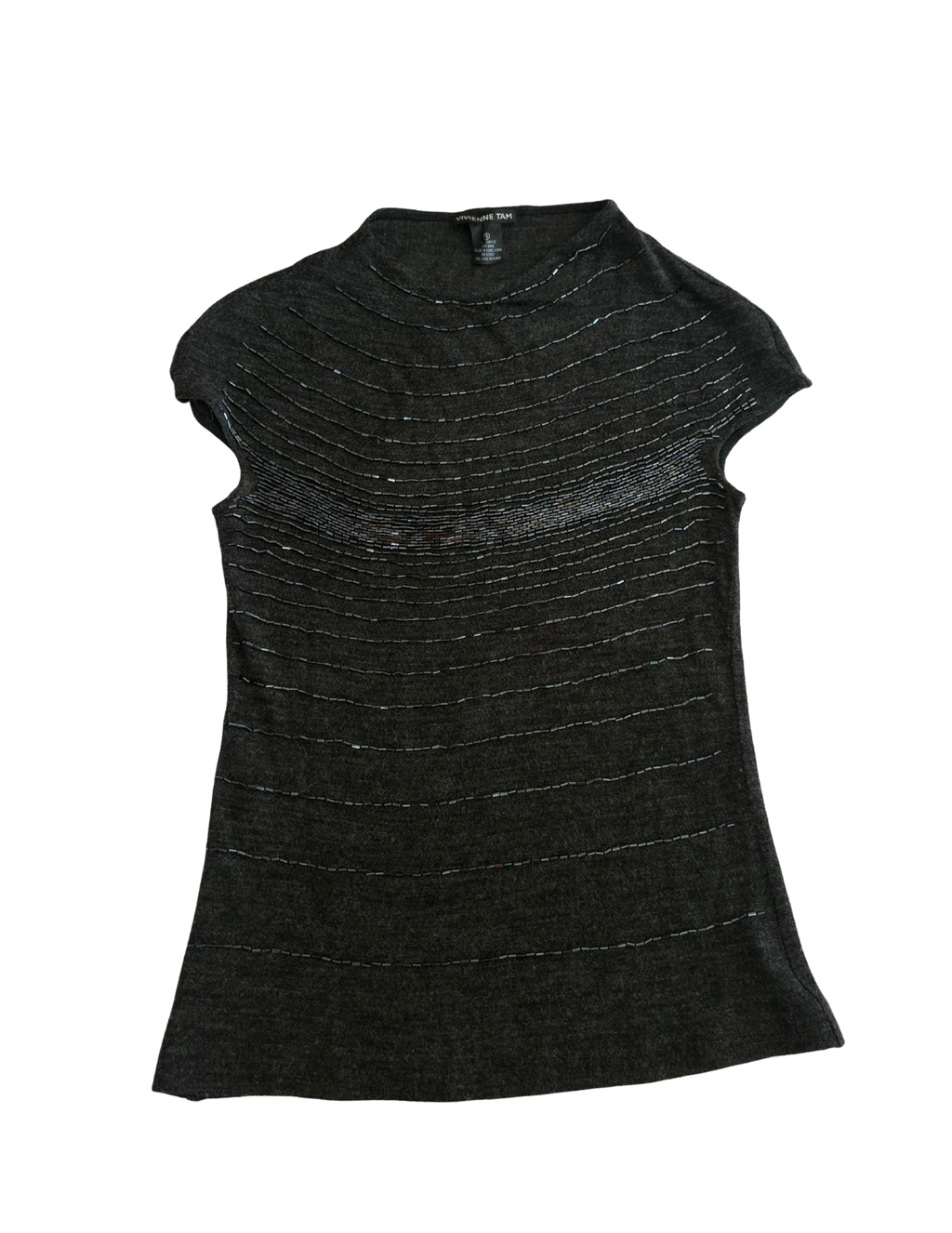 VIVIENNE TAM BEADED DETAIL TOP