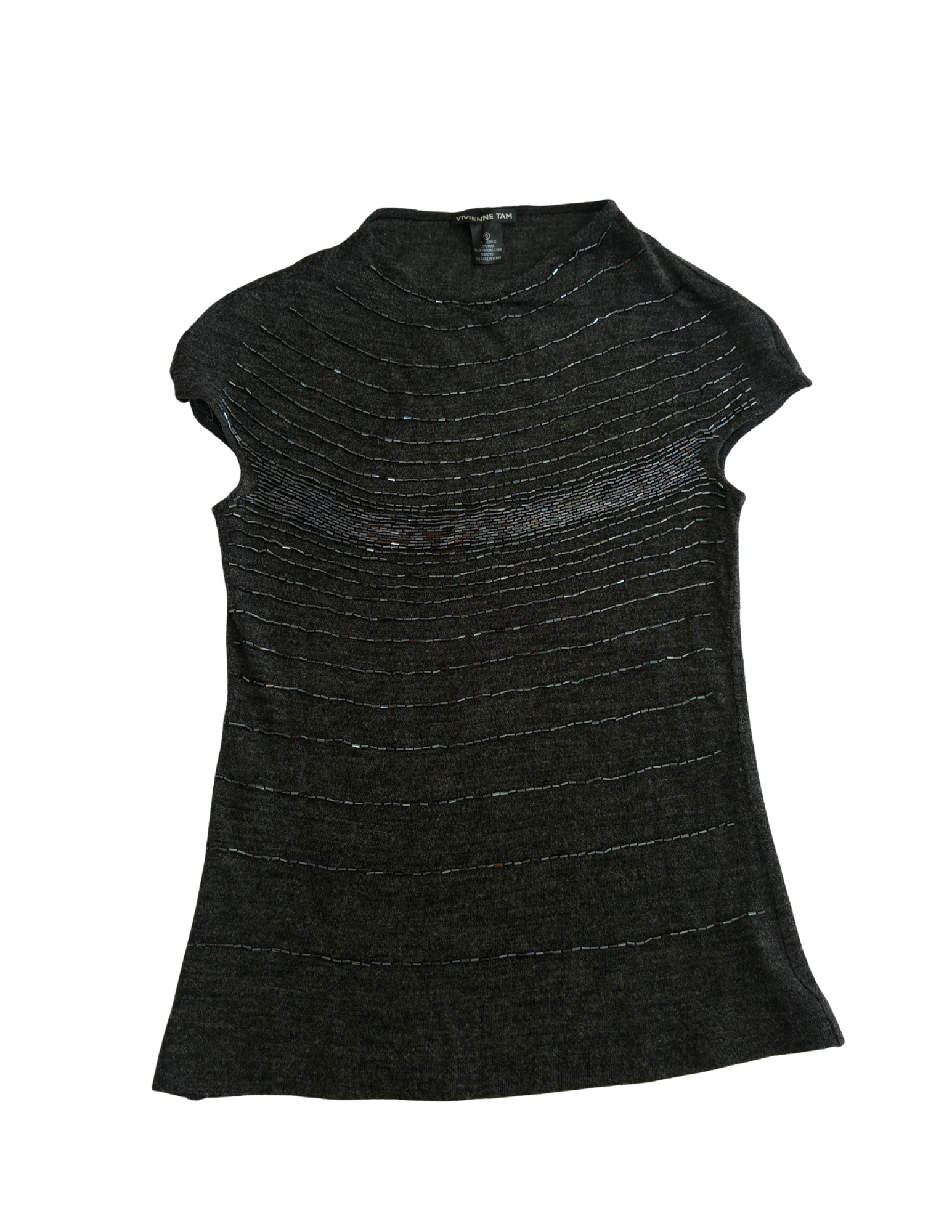 VIVIENNE TAM BEADED DETAIL TOP