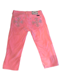 Y2K PINK DENIM CAPRIS