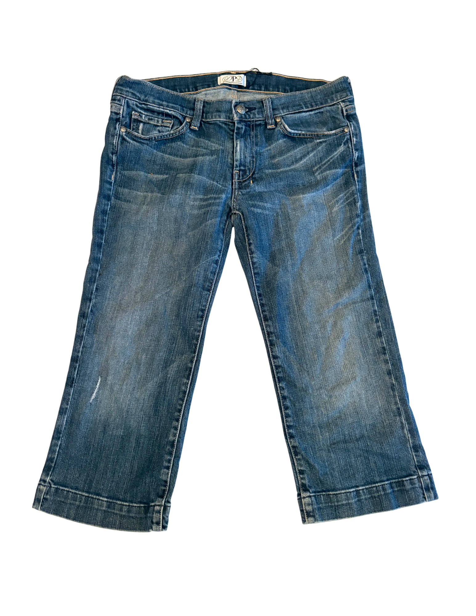 LOW RISE DENIM CAPRIS