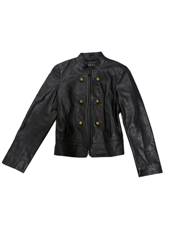 BUTTON LEATHER JACKET