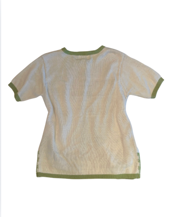 KNIT STRAWBERRY SHORT SLEEVE BUTTON UP